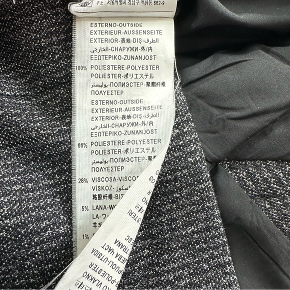 Style Benetton Combo Dress Women’s Medium White Satin Top Gray Skirt Belted - Picture 5 of 10